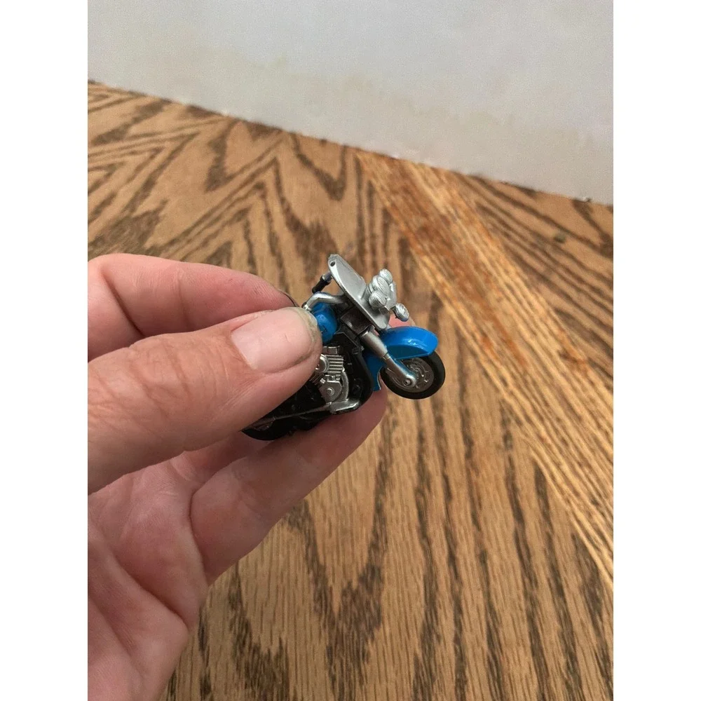 BikerCore Kids Unbranded Friction Motorcycle Toy Small Blue